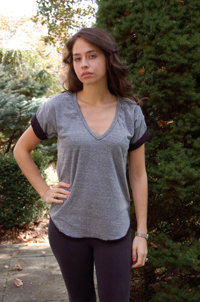 291 Venice V-neck Rolled Sleeve T-Shirt - Batyana Boutique

