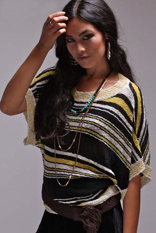 Eternal Sunshine Bianca Off Shoulder Top in Black Mix - Batyana Boutique
