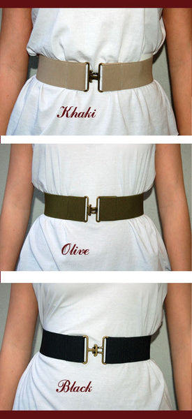 Lewis Cho Stretch Brass Buckle Belt - Batyana Boutique
 - 4