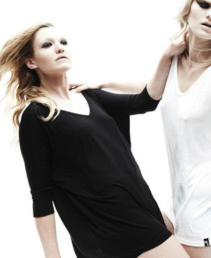 Michael Lauren Dylan V-Neck Draped Tee - Batyana Boutique
 - 1
