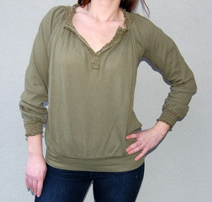 Midi Girly Long Sleeve Peasant Top - Batyana Boutique
 - 2